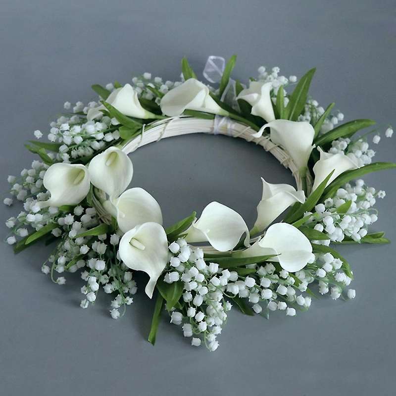 Artificial Calla Lily Door Wreath for Front Door Living Room Decor