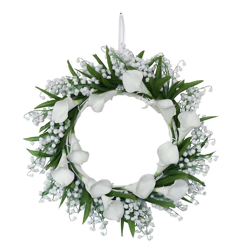 Artificial Calla Lily Door Wreath for Front Door Living Room Decor