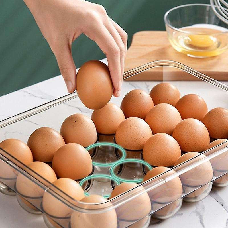 24 Grids Egg Storage Box Transparent Egg Container Yellow