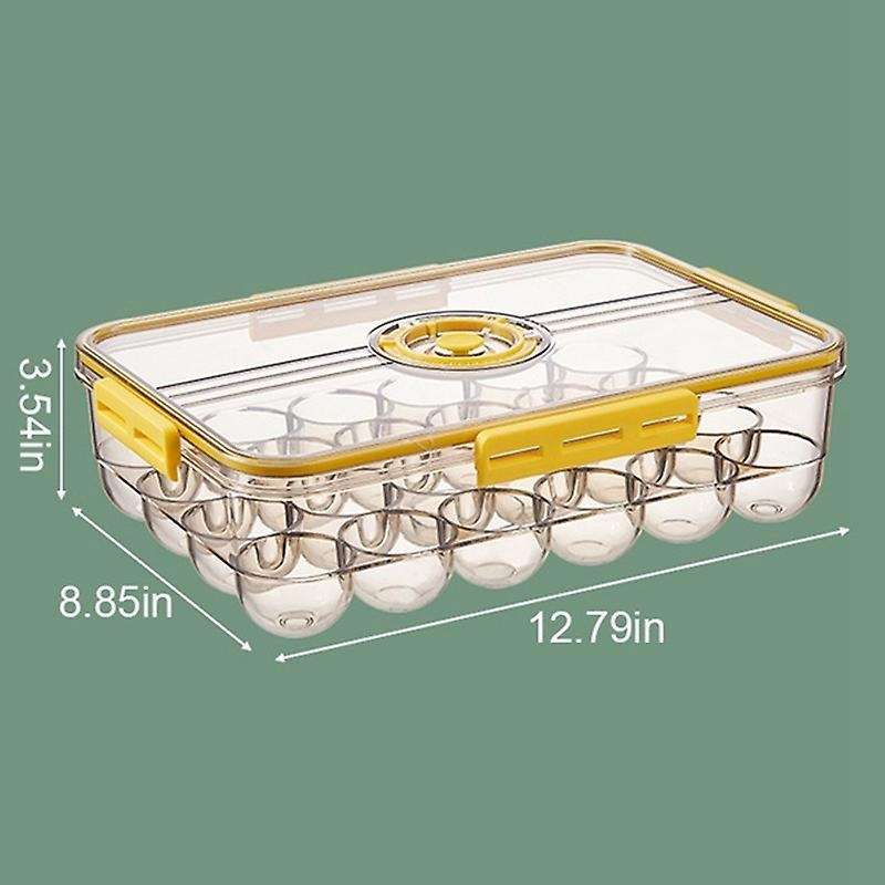 24 Grids Egg Storage Box Transparent Egg Container Yellow