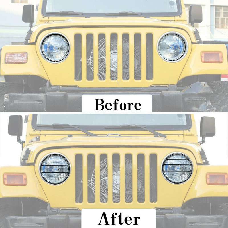 Black Euro Headlight Protect Cover Lights Guard Fit