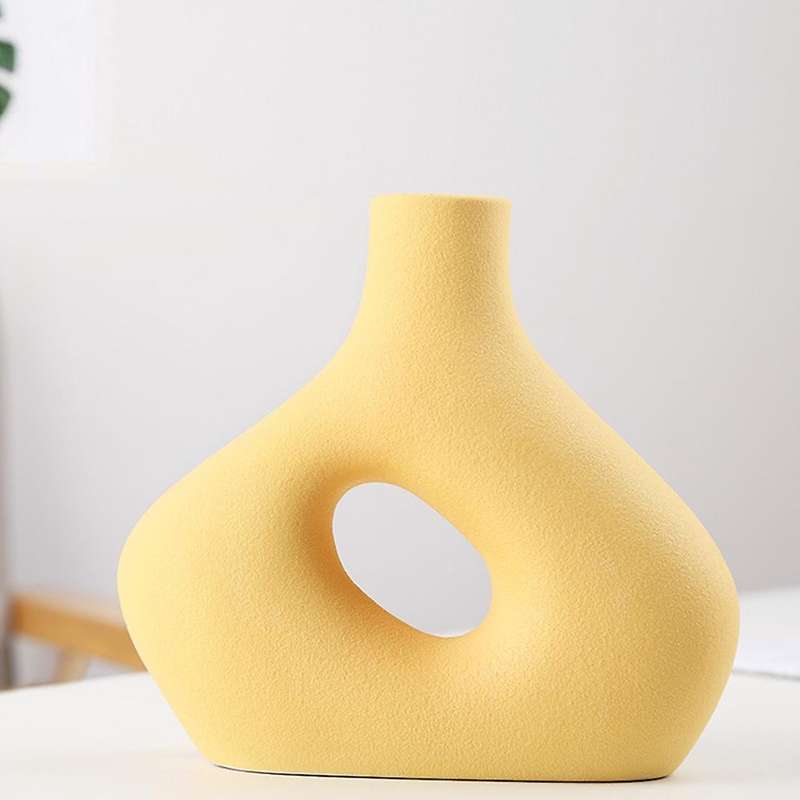Nordic Style Ceramic Vase Frosted Container Modern Art Home Decor