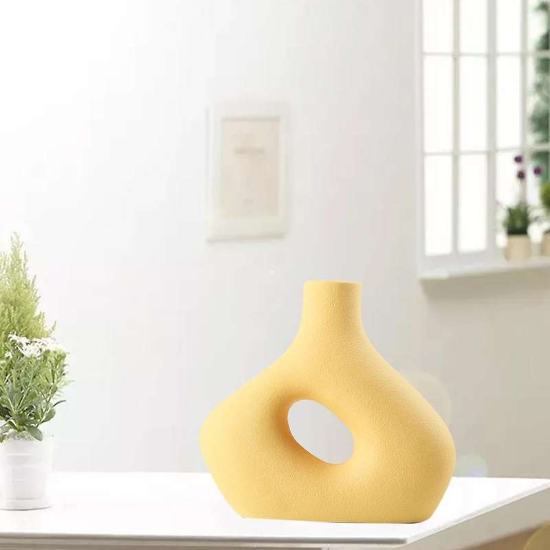Nordic Style Ceramic Vase Frosted Container Modern Art Home Decor