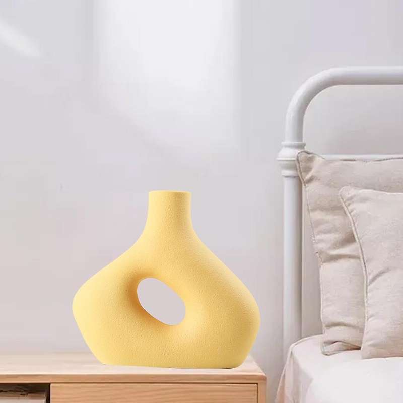 Nordic Style Ceramic Vase Frosted Container Modern Art Home Decor