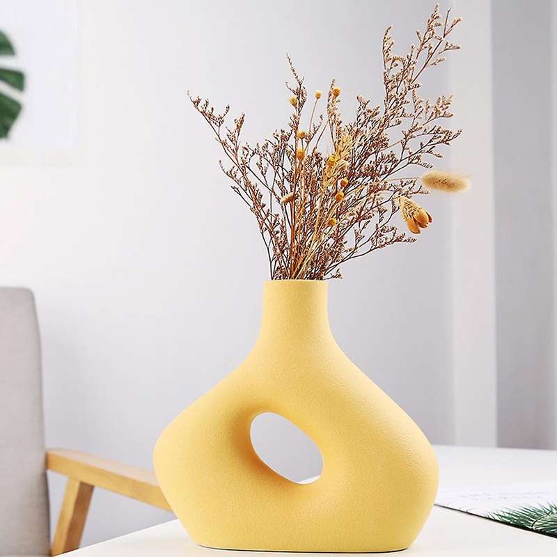 Nordic Style Ceramic Vase Frosted Container Modern Art Home Decor
