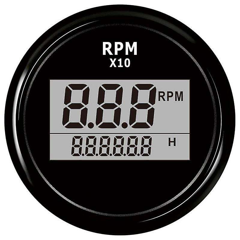 Boat Led Digital Hour Meter Marine Outboard Rv Rpm Meter Gauge