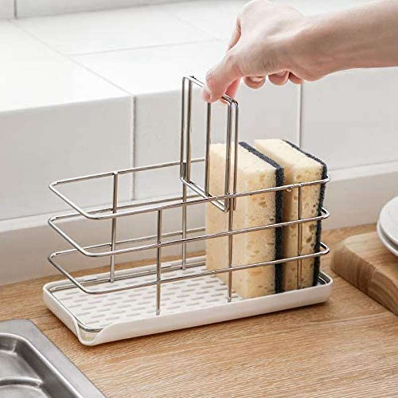 Stainless Steel Sponge Holder, Multifunctional Kitchen Sink Organizer
