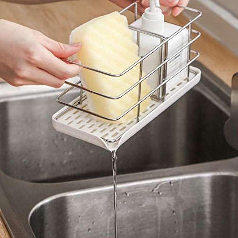 Stainless Steel Sponge Holder, Multifunctional Kitchen Sink Organizer