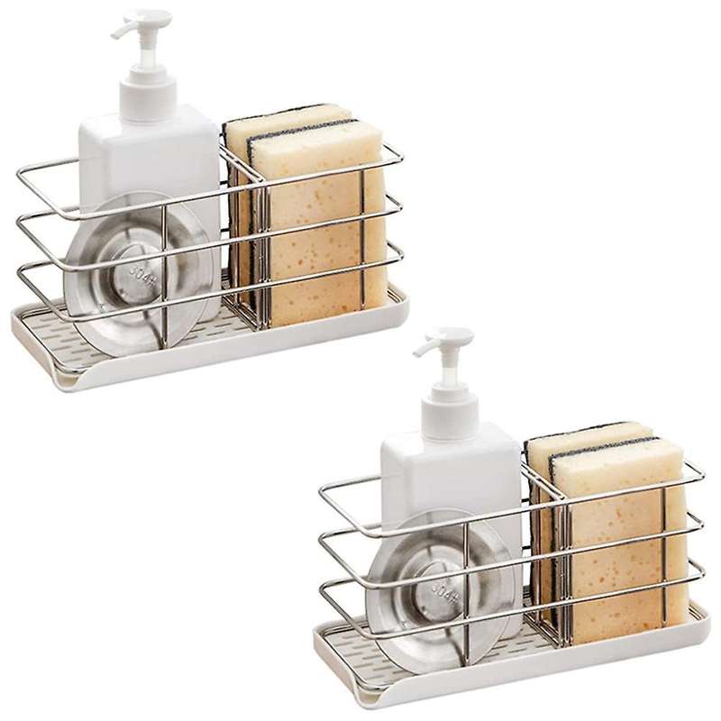 Stainless Steel Sponge Holder, Multifunctional Kitchen Sink Organizer