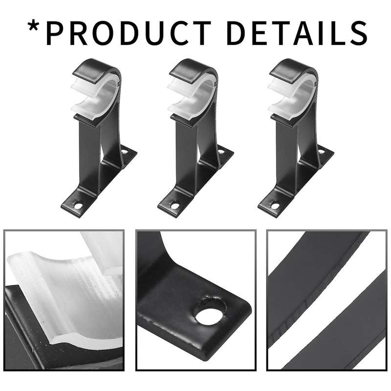 18pcs Curtain Rod Bracket Set Single Hole Small Curtain Rod Hooks
