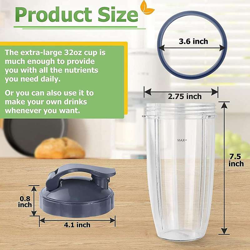 32oz Blender Cups for Nutribullet Blender 600w and 900w Nb-101b