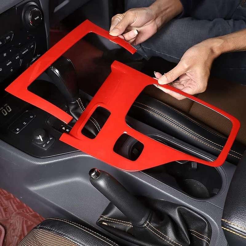 For Ford Ranger 2015-2021 Car Gear Shift Panel Cover, Red