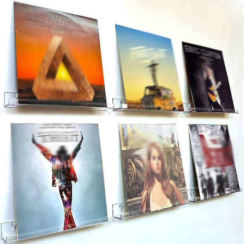 6 Pack Vinyl Record Shelf Storage Acrylic Album Stand Display Lp/book
