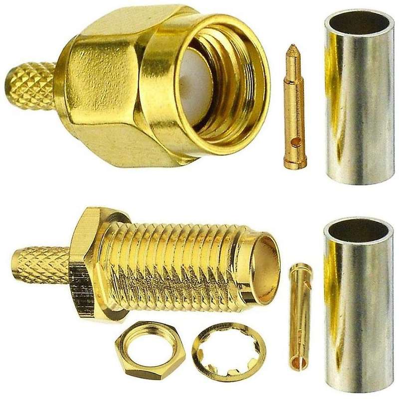 10pcs Sma Male and Female Coaxial Connectors and Crimper