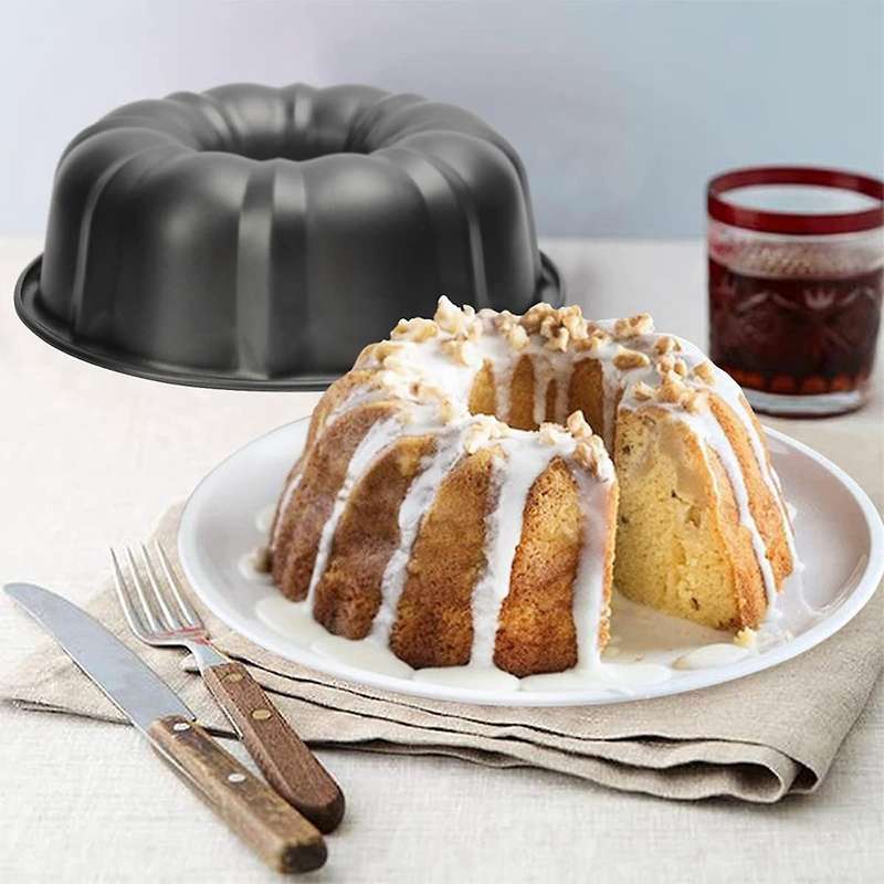 2 Pcs 10 Inch Tube Cake Pans for Baking, Carbon Steel Baking Mold
