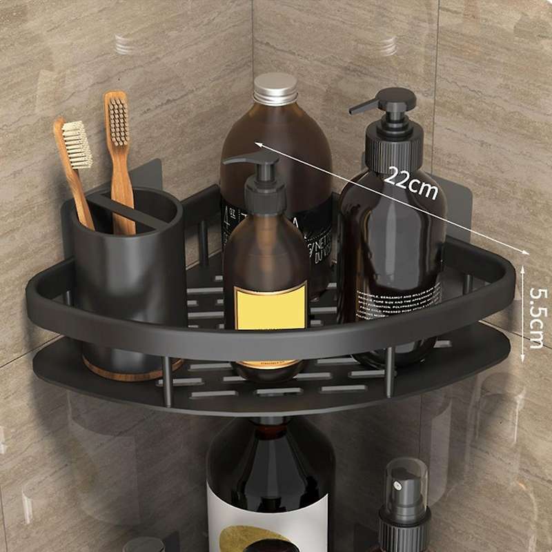 Punch-free Triangle Corner Shelf Shower Storage Rack 2pcs