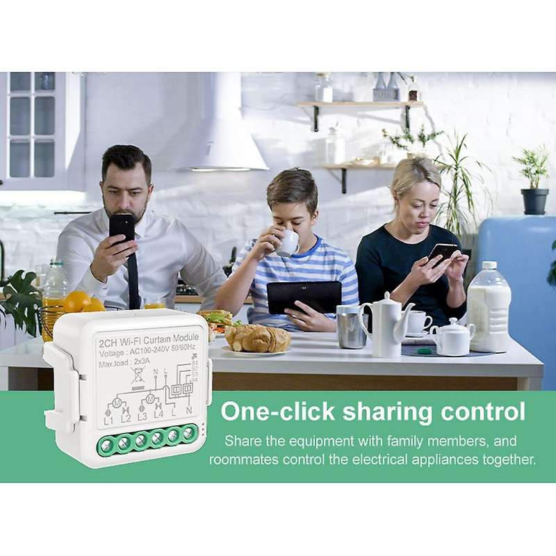 Tuya Wifi Curtain Module for Roller Blind Shutter, Smart Life(2 Gang)