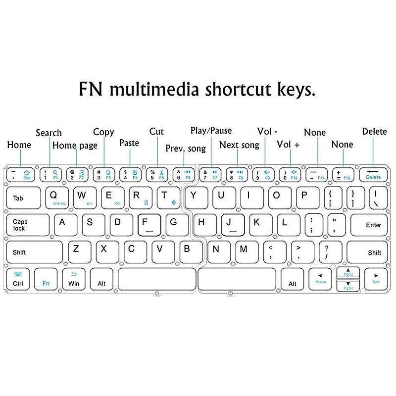 B.o.w Portable Pu Folding Mini Bluetooth Keyboard for Iphone, Tablet