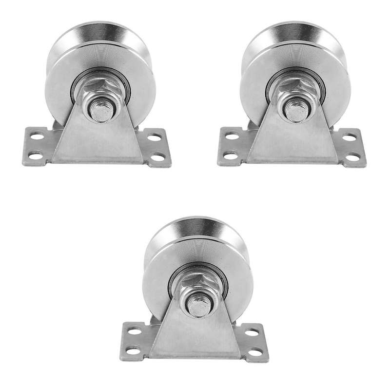 3-pack V-type Stainless Steel Pulley Block Mute Bearings
