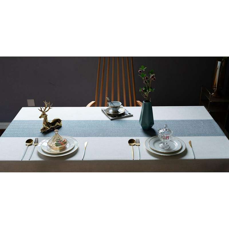 Tablecloth Rustic Farmhouse Kitchen Table Cloth(blue)
