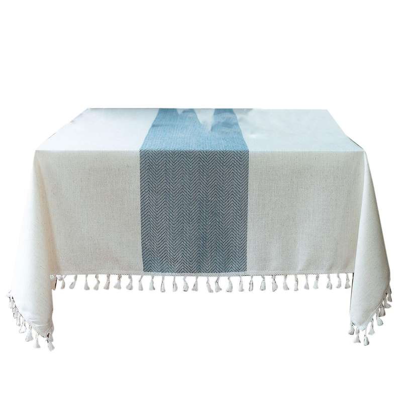 Tablecloth Rustic Farmhouse Kitchen Table Cloth(blue)