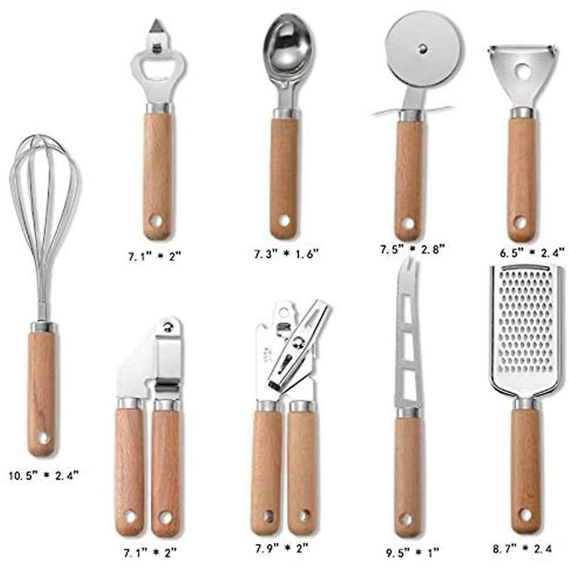 Kitchen Cooking Utensils Set,stainless Steel Gadget Tool with Handle