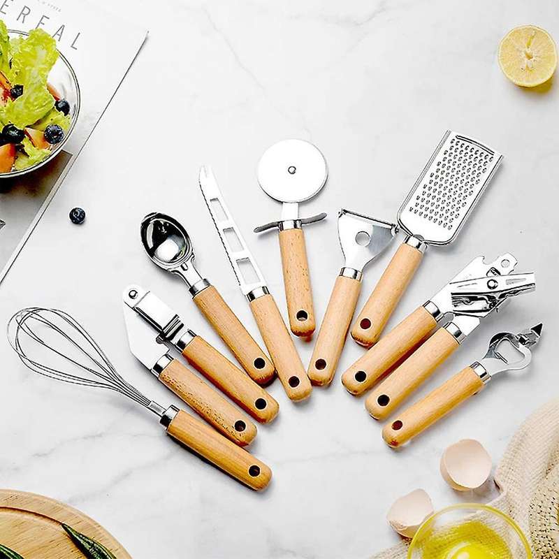 Kitchen Cooking Utensils Set,stainless Steel Gadget Tool with Handle