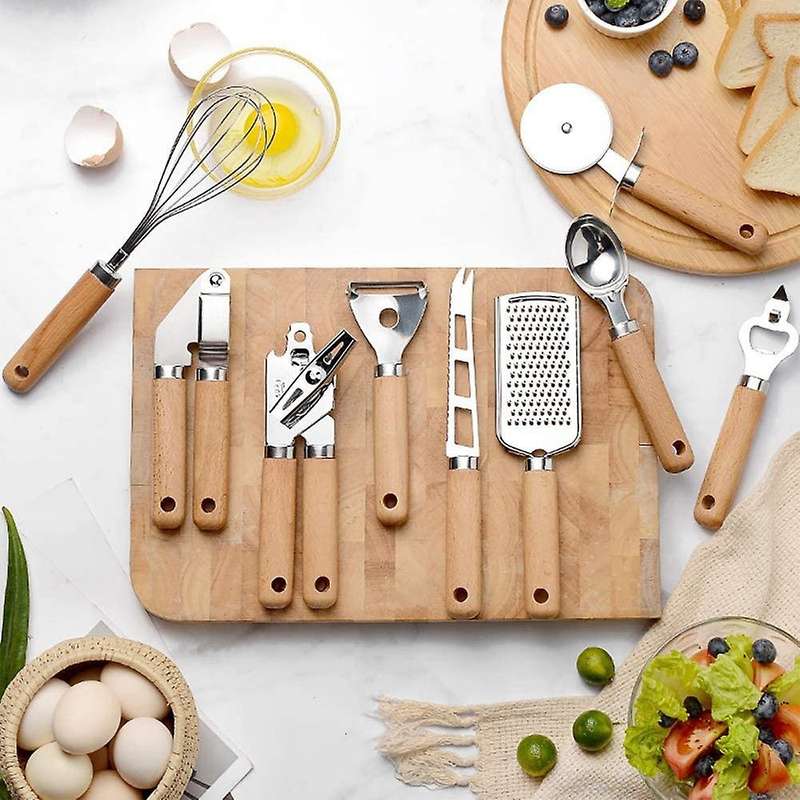 Kitchen Cooking Utensils Set,stainless Steel Gadget Tool with Handle