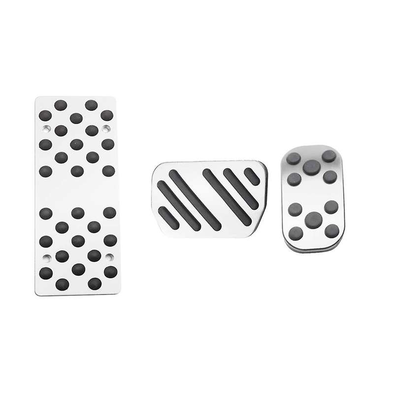 Car Aluminum Accelerator Pedal Brake Pedal Foot Pedal Silver