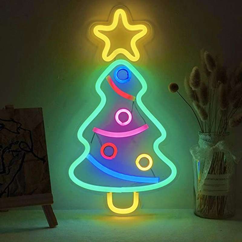 Xmas Tree Neon Light Signs,usb Powered Christmas Festival Led Light