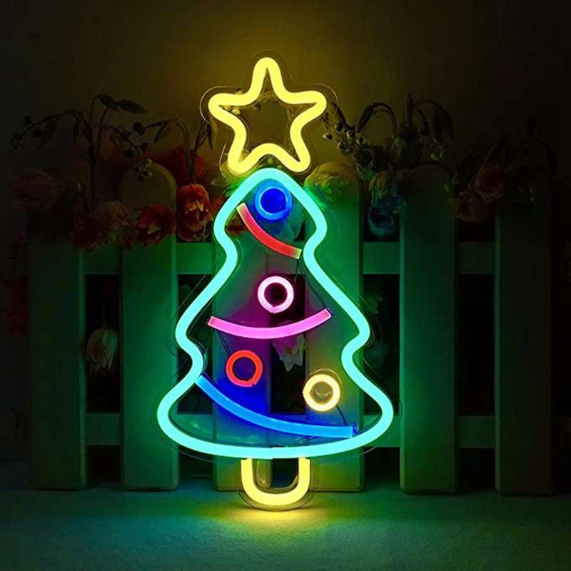 Xmas Tree Neon Light Signs,usb Powered Christmas Festival Led Light