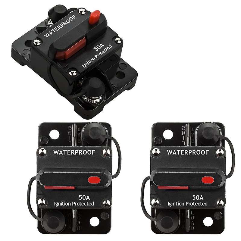 3 Pcs 50 Amp Car Stereo Audio Circuit Breaker Fuse Dc12-48v