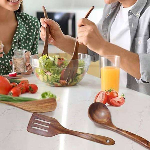 Wooden Tableware,tableware Set with Stand,wooden Shovel Spoon 5pcs