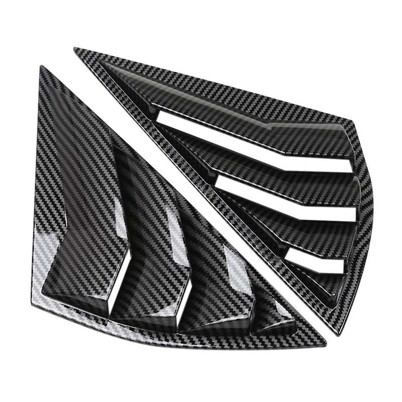 Car Carbon Fiber Rear Window Triangle Louver Shutter Cover Trim