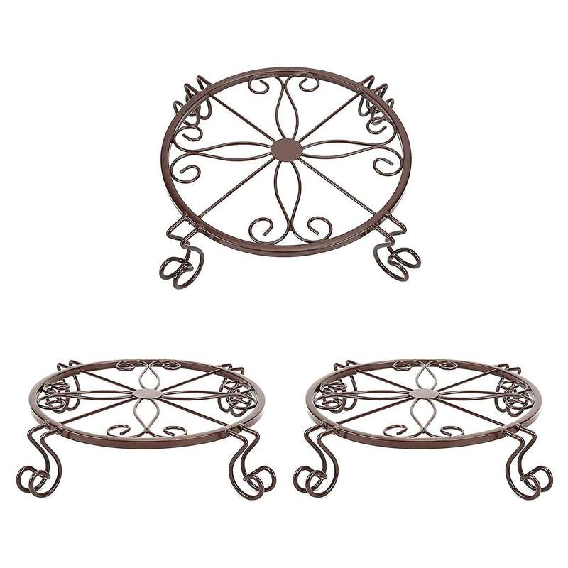 3 Pack Metal Plant Stands for Flower Pot Heavy Duty Potted Holder