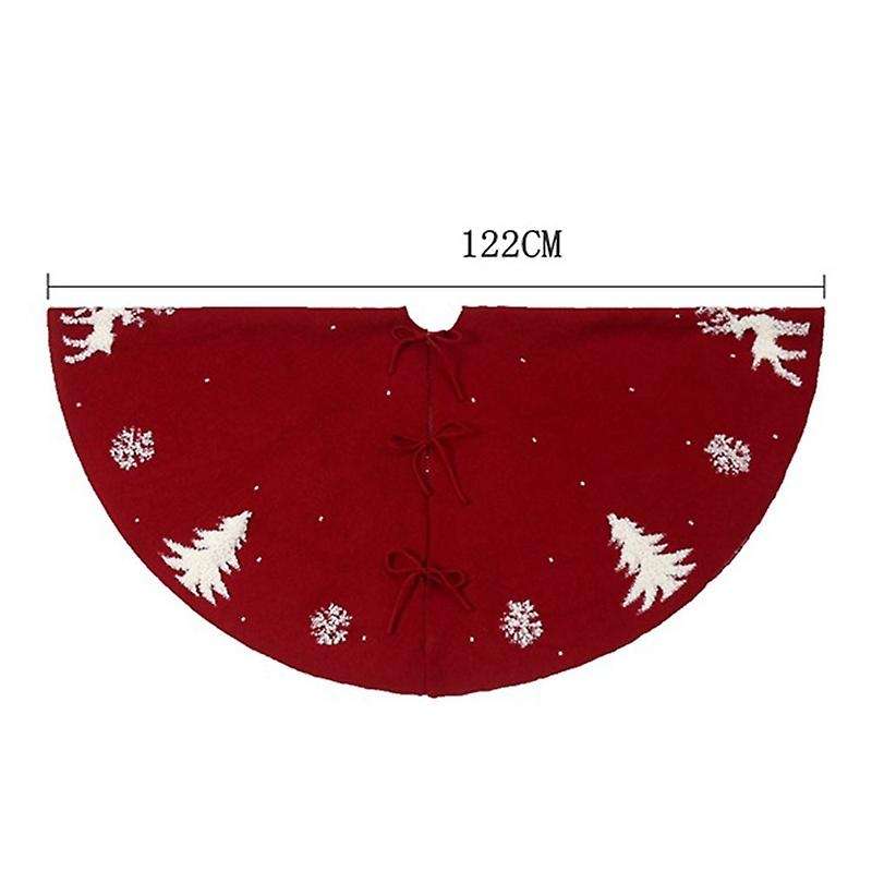 Folded Curly Side Tree Skirt Christmas Knitted Tree Skirt Tree Apron