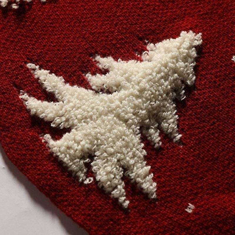 Folded Curly Side Tree Skirt Christmas Knitted Tree Skirt Tree Apron