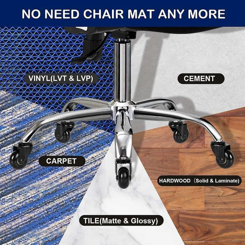 Office Chair Caster Set Of 5, 2inch Smooth Rolling Safe