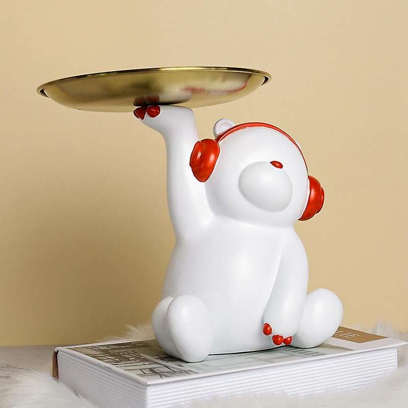 Bear Statue Storage Tray Home Table Decoration Snacks Storage Tray
