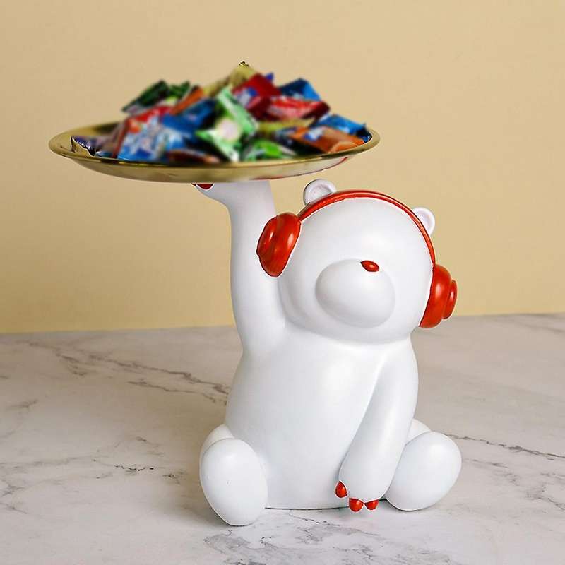 Bear Statue Storage Tray Home Table Decoration Snacks Storage Tray