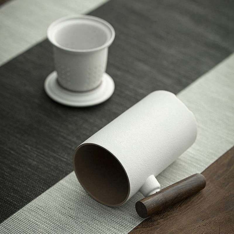 Ceramic Mug Office Tea Cup with Cover Filter Liner Ceramic Mug -b