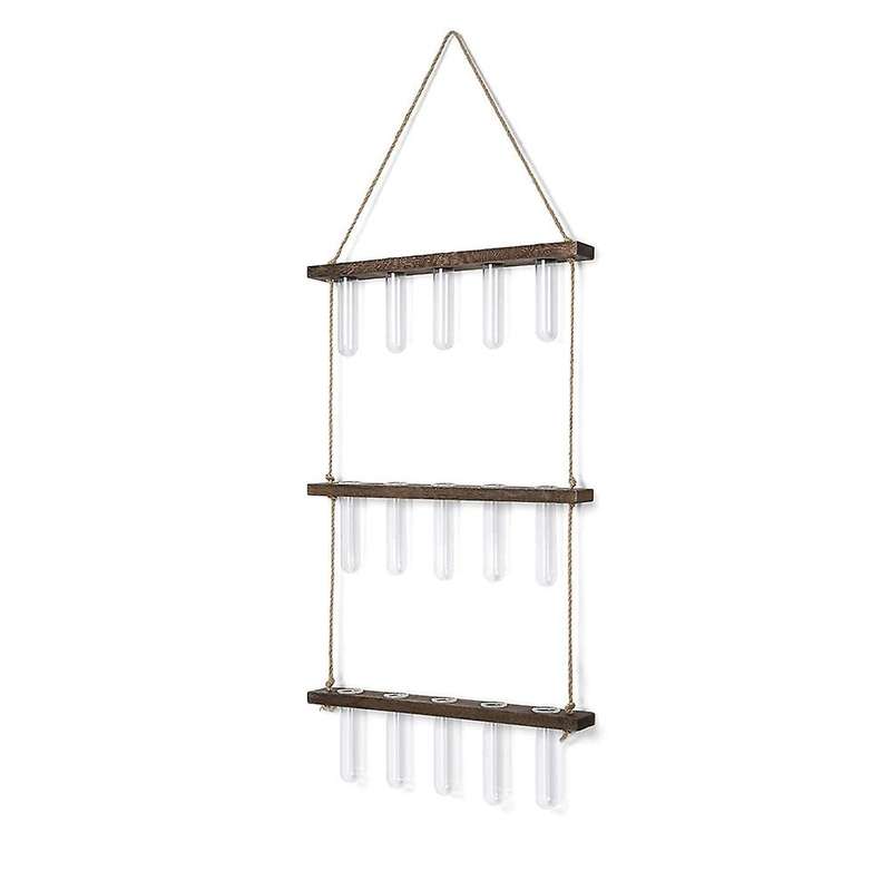Wall Hanging 15 Test Tubes Flower Vases with Stand,for Home Decor