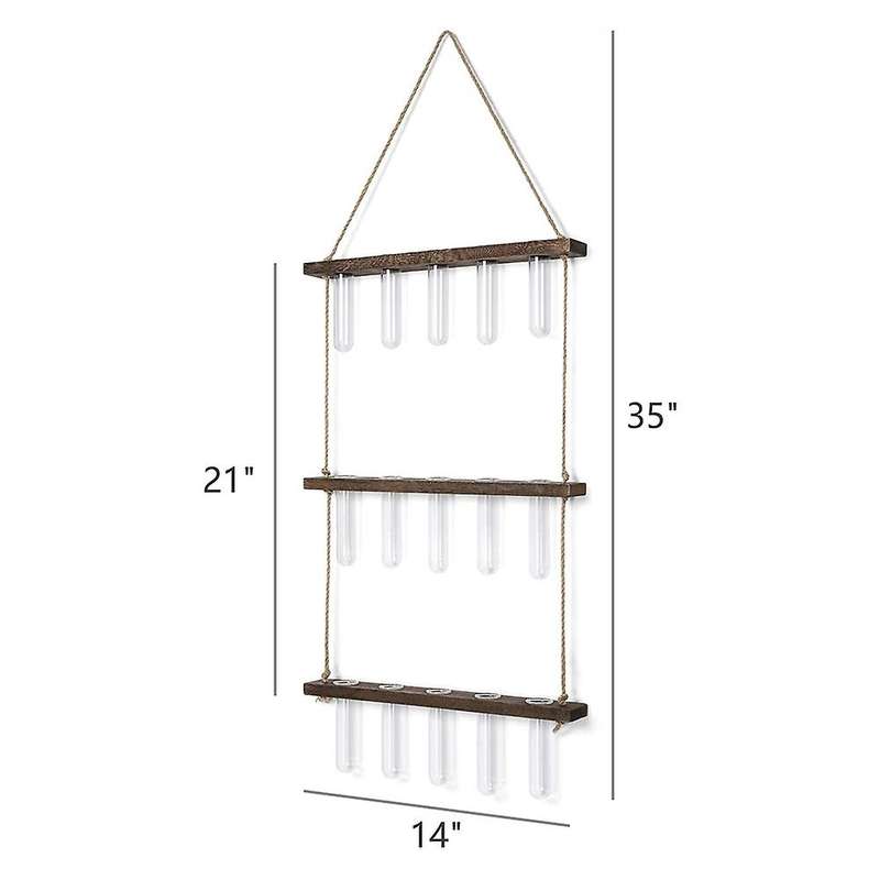 Wall Hanging 15 Test Tubes Flower Vases with Stand,for Home Decor