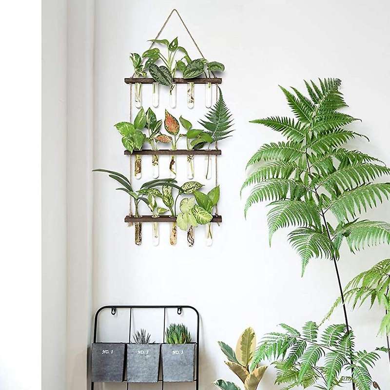 Wall Hanging 15 Test Tubes Flower Vases with Stand,for Home Decor