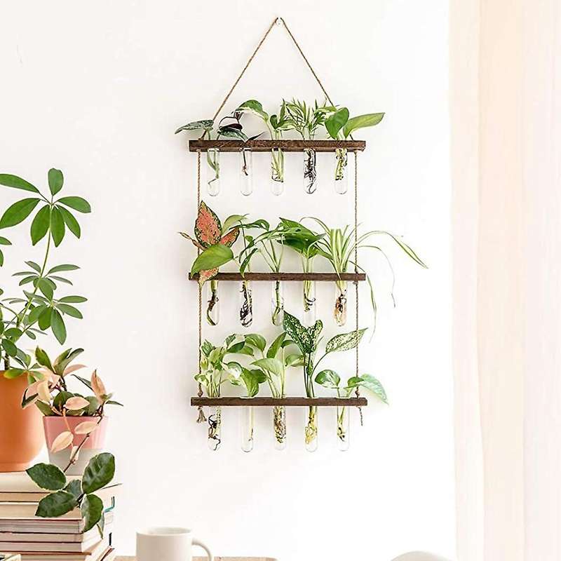 Wall Hanging 15 Test Tubes Flower Vases with Stand,for Home Decor