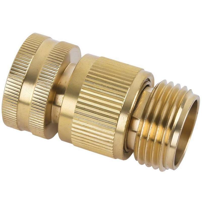 Garden Hose Connect Solid Brass Quick Connector 3/4 Inch Ght (6 Sets)