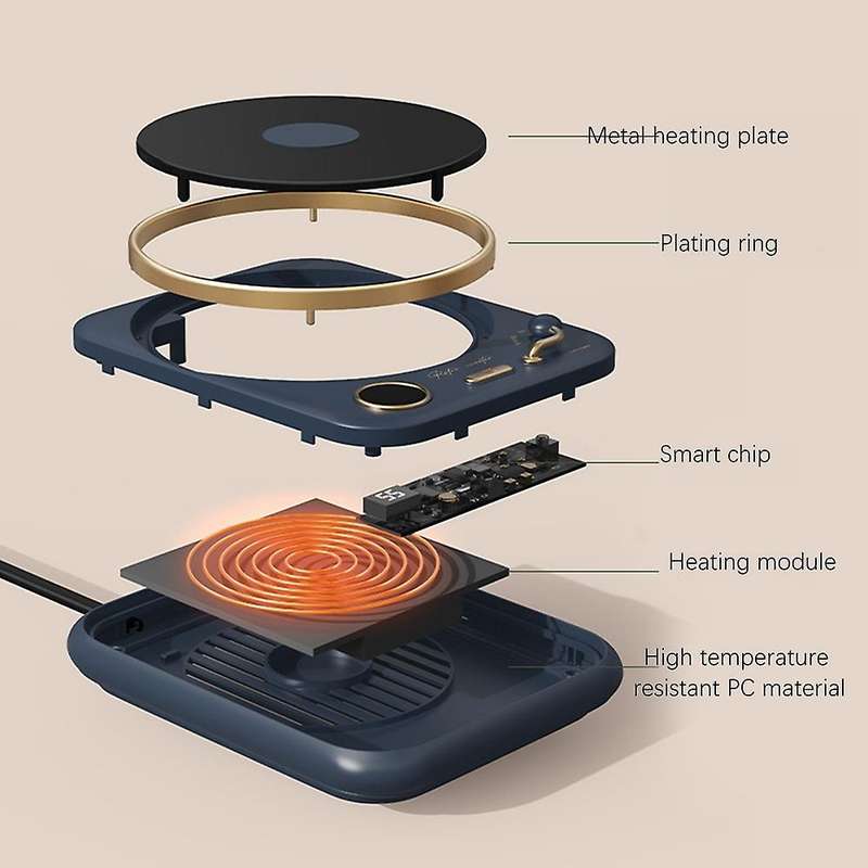 Coffee Cup Heater, Constant Temperature Heating Coaster, Blue Us Plug