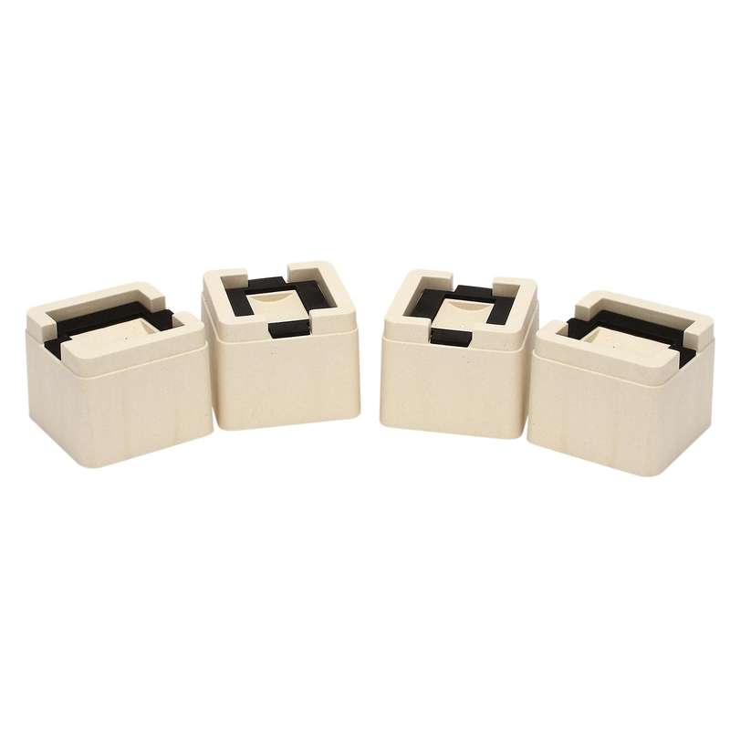 4 Pack 3 Inch Stackable Bed and Furniture Risers Square Anti Slip