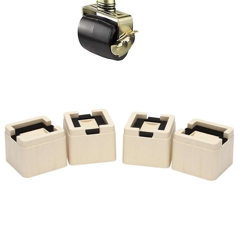 4 Pack 3 Inch Stackable Bed and Furniture Risers Square Anti Slip