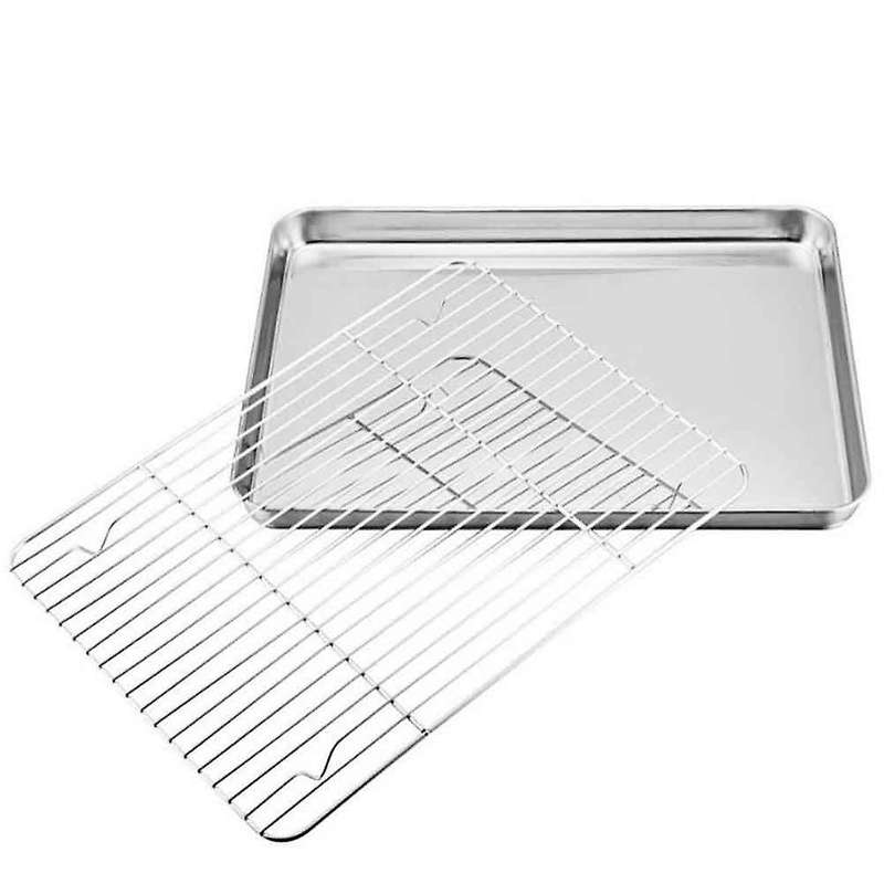 Baking Pan with Rack Stainless Steel Baking Pan Tray Cookie Plate